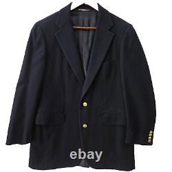 Vintage POLO Ralph Lauren Mens Wool Blazer Fits S Navy Blue Gold Metal Buttons