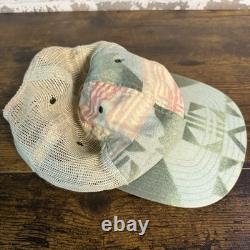 Vintage POLO Ralph Lauren Mesh Snapback Hat Aztec Pattern One Size