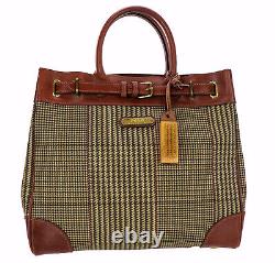 Vintage POLO Ralph Lauren Rugby Houndstooth Top Handle Doctor Tote Bag Unisex