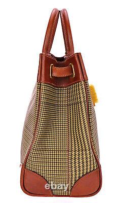 Vintage POLO Ralph Lauren Rugby Houndstooth Top Handle Doctor Tote Bag Unisex