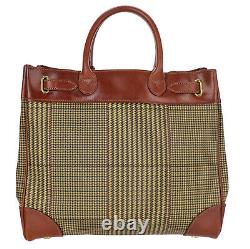 Vintage POLO Ralph Lauren Rugby Houndstooth Top Handle Doctor Tote Bag Unisex