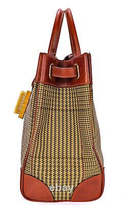 Vintage POLO Ralph Lauren Rugby Houndstooth Top Handle Doctor Tote Bag Unisex