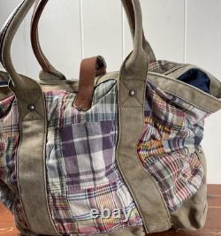 Vintage POLO Ralph Lauren Rugby Tartan Top Handle Shoulder Tote Bag Unisex