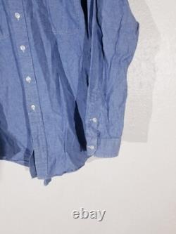 Vintage POLO Ralph Lauren dungaree Denim G. I. WorkShirt Mens XL pockets engineer