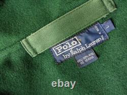 Vintage POLO ralph lauren DUFFLE COAT green L wool TRENCH overcoat