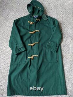 Vintage POLO ralph lauren DUFFLE COAT green L wool TRENCH overcoat