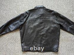 Vintage POLO ralph lauren LAMBSKIN leather jacket XL black SOFT bomber ZIP-UP
