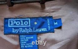 Vintage POLO ralph lauren LAMBSKIN leather jacket XL brown SOFT bomber