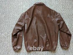 Vintage POLO ralph lauren LAMBSKIN leather jacket XL brown SOFT bomber