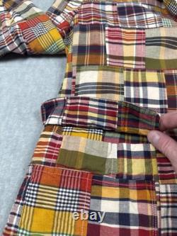 Vintage Polo By Ralph Lauren Blazer Jacket Mens 46R Multicolor Madras Patchwork