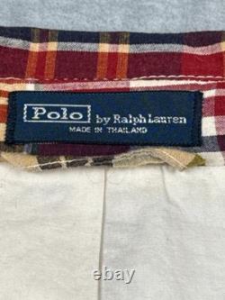 Vintage Polo By Ralph Lauren Blazer Jacket Mens 46R Multicolor Madras Patchwork