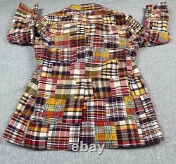 Vintage Polo By Ralph Lauren Blazer Jacket Mens 46R Multicolor Madras Patchwork