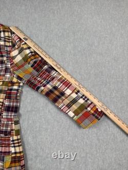 Vintage Polo By Ralph Lauren Blazer Jacket Mens 46R Multicolor Madras Patchwork