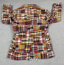 Vintage Polo By Ralph Lauren Blazer Jacket Mens 46R Multicolor Madras Patchwork