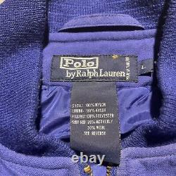 Vintage Polo By Ralph Lauren Full Zip Jacket Mens Large Blue Nylon Pockets