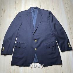 Vintage Polo By Ralph Lauren Gold Buttons Wool Sportscoat Navy Mens Size 42R