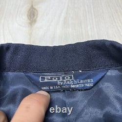 Vintage Polo By Ralph Lauren Gold Buttons Wool Sportscoat Navy Mens Size 42R