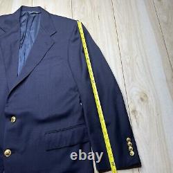 Vintage Polo By Ralph Lauren Gold Buttons Wool Sportscoat Navy Mens Size 42R
