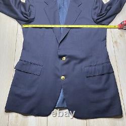 Vintage Polo By Ralph Lauren Gold Buttons Wool Sportscoat Navy Mens Size 42R
