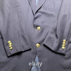 Vintage Polo By Ralph Lauren Gold Buttons Wool Sportscoat Navy Mens Size 42R