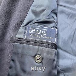 Vintage Polo By Ralph Lauren Gold Buttons Wool Sportscoat Navy Mens Size 42R