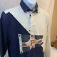 Vintage Polo By Ralph Lauren P Flag Heavy Cotton Pullover Blue White Nautical