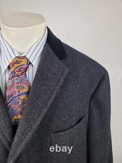 Vintage Polo By Ralph Lauren Paddock Overcoat Men 46 Herringbone Wool Italy