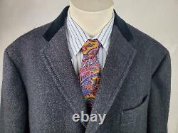 Vintage Polo By Ralph Lauren Paddock Overcoat Men 46 Herringbone Wool Italy