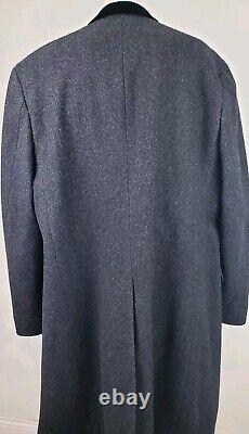 Vintage Polo By Ralph Lauren Paddock Overcoat Men 46 Herringbone Wool Italy