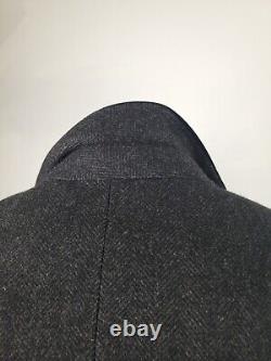 Vintage Polo By Ralph Lauren Paddock Overcoat Men 46 Herringbone Wool Italy
