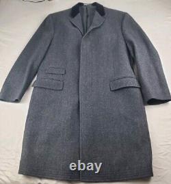 Vintage Polo By Ralph Lauren Paddock Overcoat Men 46 Herringbone Wool Italy