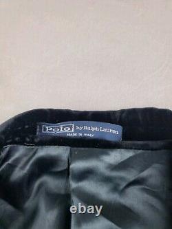 Vintage Polo By Ralph Lauren Paddock Overcoat Men 46 Herringbone Wool Italy