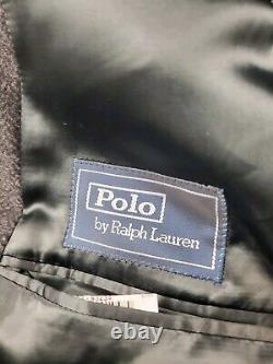 Vintage Polo By Ralph Lauren Paddock Overcoat Men 46 Herringbone Wool Italy