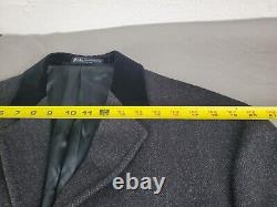 Vintage Polo By Ralph Lauren Paddock Overcoat Men 46 Herringbone Wool Italy