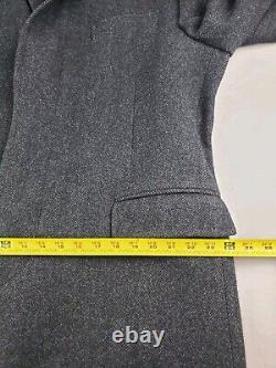 Vintage Polo By Ralph Lauren Paddock Overcoat Men 46 Herringbone Wool Italy