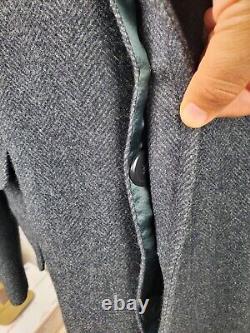 Vintage Polo By Ralph Lauren Paddock Overcoat Men 46 Herringbone Wool Italy