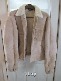 Vintage Polo By Ralph Lauren Rrl Leather Shearling Sheepskin Bomber Style Jacket