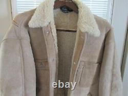 Vintage Polo By Ralph Lauren Rrl Leather Shearling Sheepskin Bomber Style Jacket