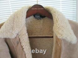 Vintage Polo By Ralph Lauren Rrl Leather Shearling Sheepskin Bomber Style Jacket