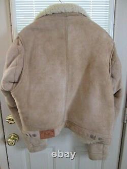 Vintage Polo By Ralph Lauren Rrl Leather Shearling Sheepskin Bomber Style Jacket