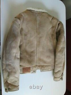 Vintage Polo By Ralph Lauren Rrl Leather Shearling Sheepskin Bomber Style Jacket