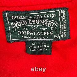 Vintage Polo Country Jacket Mens Large Blue Ralph Lauren Bomber 90's Made In USA