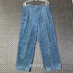 Vintage Polo Country Ralph Lauren Blue Corduroy Pants Made in USA Size 33x36