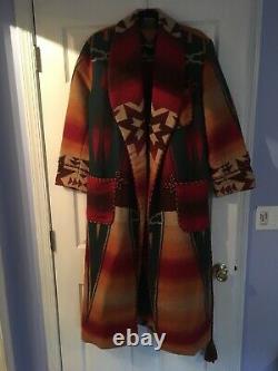 Vintage Polo Country Ralph Lauren Men Wool Southwestern Western Aztec Robe/Coat