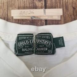 Vintage Polo Country Ralph Lauren Mens Tshirt White Size M Medium State Fair