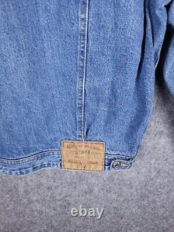 Vintage Polo Country Ralph Lauren Trucker Denim Jacket Men's Large USA Made