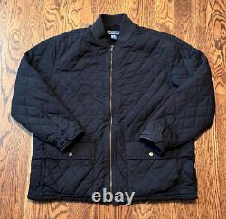 Vintage Polo Jacket Large Ralph Lauren Quilted Bomber Black