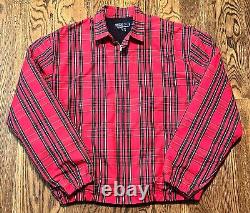 Vintage Polo Jacket Medium Ralph Lauren Plaid Tartan Baracuta Fleece Lined 90s