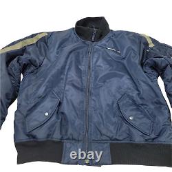 Vintage Polo Jean Co Ralph Lauren Jacket Blue Full Zip Nylon Bomber Men Size XL