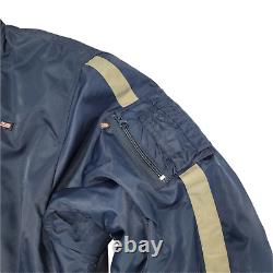 Vintage Polo Jean Co Ralph Lauren Jacket Blue Full Zip Nylon Bomber Men Size XL